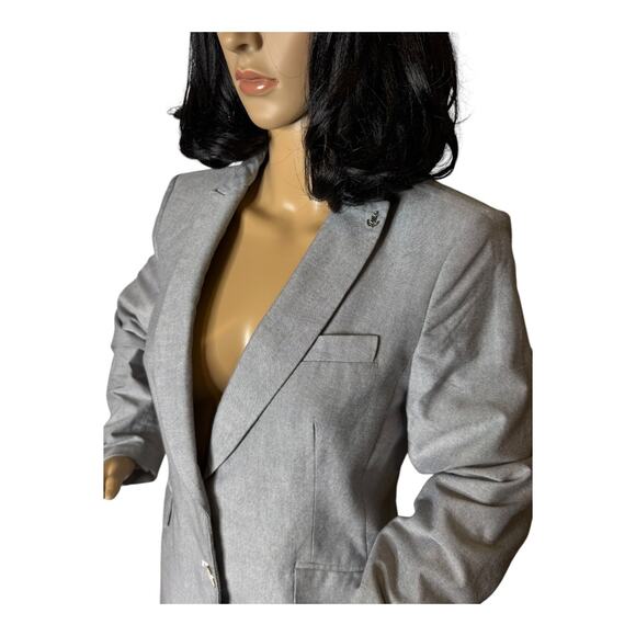 Tommy Hilfiger Two-Button Oxford Chambray Blazer blue preppy chic size 6 - Picture 15 of 16